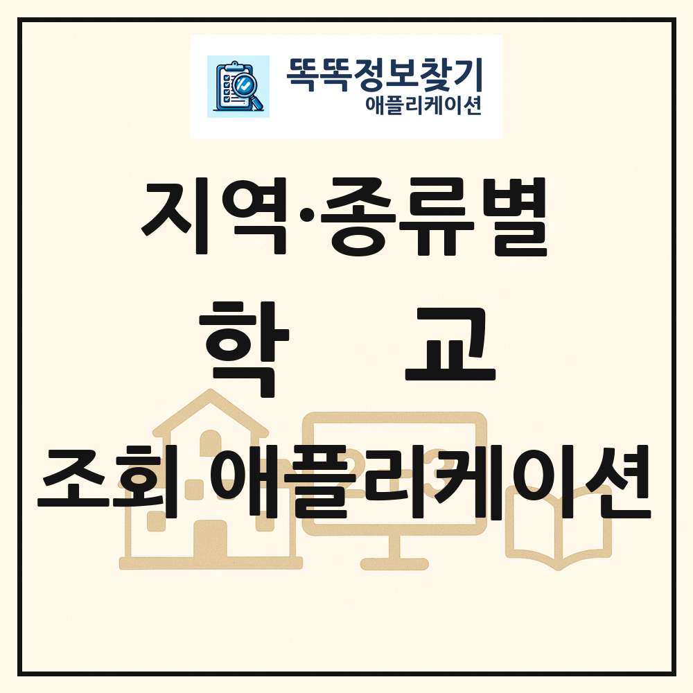초등학교 중학교 고등학교 목록 앱 링크 애플리케이션